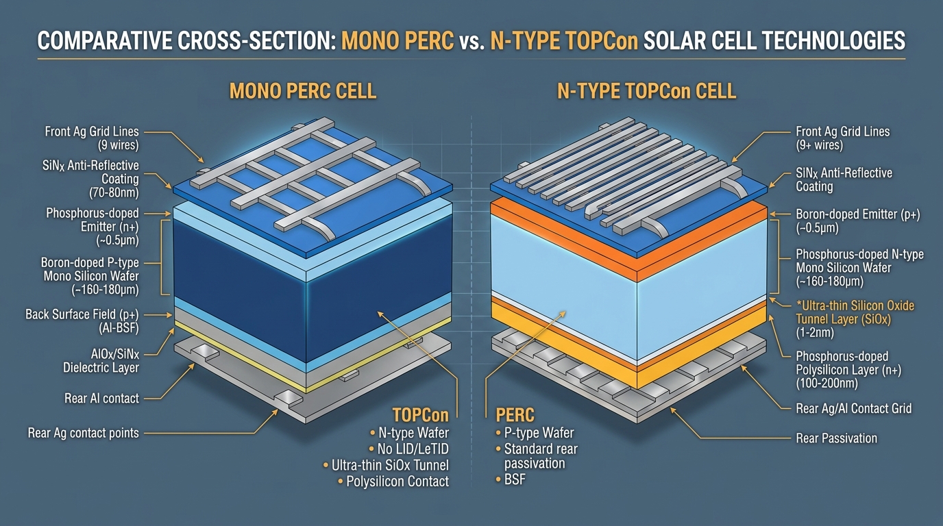 TOPCon vs Mono PERC Solar Panels in India: Which Technology Is Truly Better for Your Home & Budget?